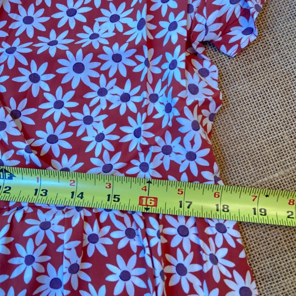 Russet Daisy Faux Wrap Madewell Midi Dress Medium - Picture 4 of 5